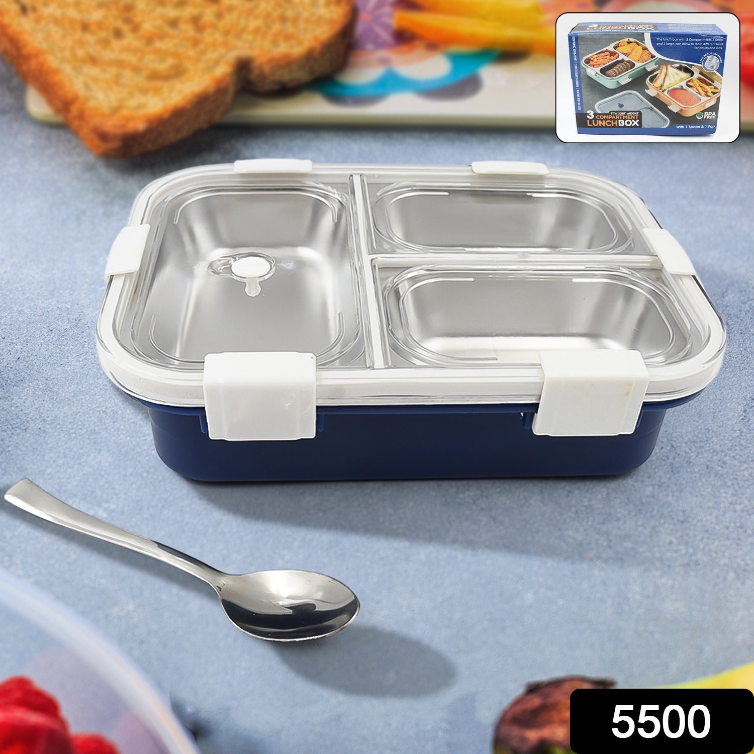 3 Compartment Transparent Stainless Steel Lunch Box for Kids, Tiffin Box, Lunch Box, Lunch Box for Kids, Insulated Lunch Box, Lunch Box for Office Women and Men, Stainless Steel Tiffin Box for Boys, Girls, School Office (Multi Color) 3 Compartment Transparent Stainless Steel Lunch Box for Kids, Tiffin Box, Lunch Box, Lunch Box for Kids, Insulated Lunch Box, Lunch Box for Office Women and Men, Stainless Steel Tiffin Box for Boys, Girls, School Office (Multi Color)